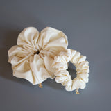 Eco White Leather Scrunchie