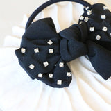 Black Silver Lil Studs Ribbon Pony