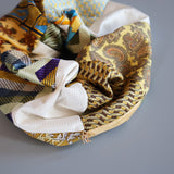 Patchwork Mix White yellow Scrunchie