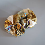 Patchwork Mix White yellow Scrunchie