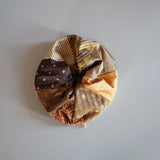 Patchwork Mix Brown Scrunchie
