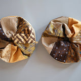 Patchwork Mix Brown Scrunchie