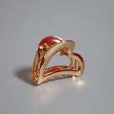 Metal Gold Heart Clip