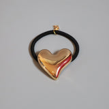 Heta Heart Metal Gold Hair Pony