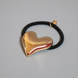 Heta Heart Metal Gold Hair Pony