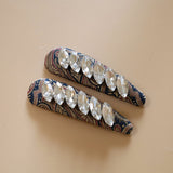 Hair Pin Navy Silver