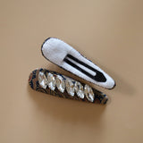Hair Pin Navy Silver