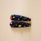 Hair Pin Black Rainbow (Silver-type)