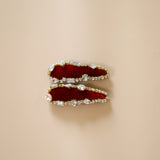 Hair Pin Velour Red Gold