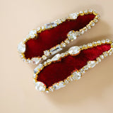Hair Pin Velour Red Gold