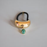 Moon Gold Hair Pony with Green Stone