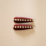 Hair Pin Velour Pink Center Studs
