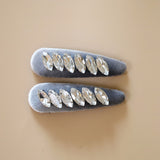 Hair Pin Velour Silver Grey
