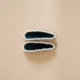 Hair Pin Velour Green Pearl