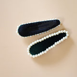 Hair Pin Velour Green Pearl