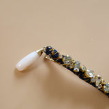 Straight Hair Clip Navy Gold