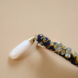 Straight Hair Clip Navy Gold