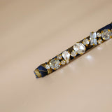 Straight Hair Clip Gold Navy