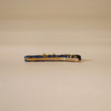 Straight Hair Clip Gold Navy