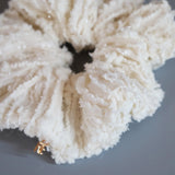 Shiny Milkey White Scrunchie