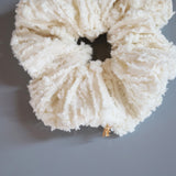 Shiny Milkey White Scrunchie