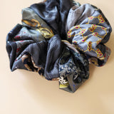 Patchwork Scrunchie Black Grey