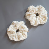 Shiny Milkey White Scrunchie