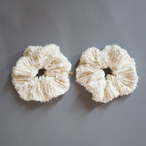 Shiny Milkey White Scrunchie