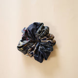 Patchwork Scrunchie Black Grey