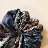 Patchwork Scrunchie Black Grey