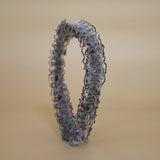 Organdy Frills Headband Grey Silver