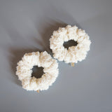 Shiny Milkey White Mini Scrunchie