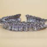 Organdy Frills Headband Grey Silver