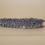 Organdy Frills Headband Grey Silver