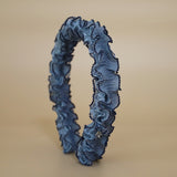 Organdy Frills Headband Blue