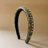 Slender Headband Blue Gray Gold