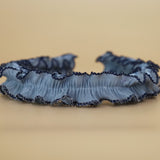 Organdy Frills Headband Blue