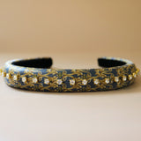 Slender Headband Blue Gray Gold