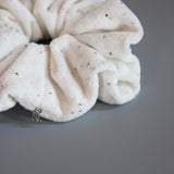 White Pile Scrunchie with Cherry