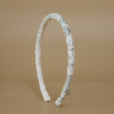 Tight Headband White Satin Lace