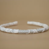 Tight Headband White Satin Lace