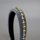 OG Headband Silver Lame Studs