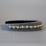 OG Headband Silver Lame Studs