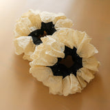 Navy Dot Frills Scrunchie