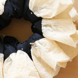 Navy Dot Frills Scrunchie