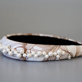 OG Headband White Brown Pearl