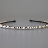 Narrow Studs Headband Black Pearl Mix