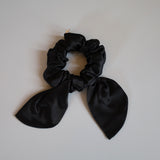 Silk Black Ribbon Scrunchie
