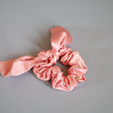 Peach Coral Ribbon Scrunchie