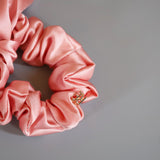 Peach Coral Ribbon Scrunchie